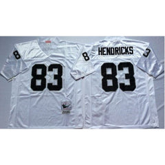 Mitchell And Ness Raiders #83 Ted Hendricks White Throwback Stitched NFL Jersey 