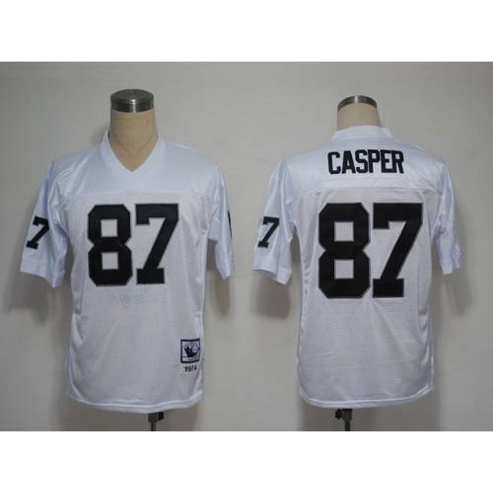 Mitchell And Ness Raiders #87 Dave Casper White Throwback Stitched NFL Jersey 