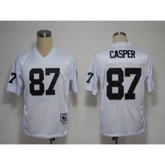 Mitchell And Ness Raiders #87 Dave Casper White Throwback Stitched NFL Jersey 