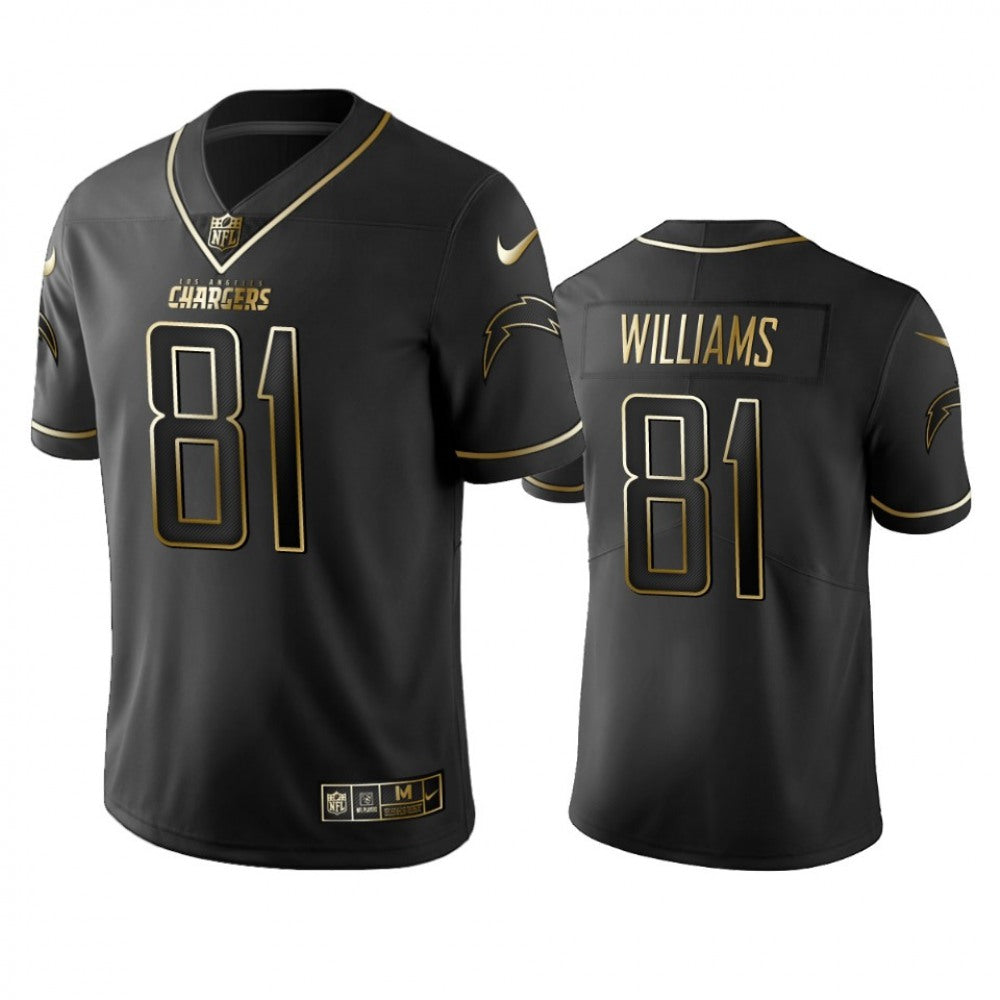 Men's Los Angeles Chargers #81 Mike Williams 2019 Black Gold Edition Stitched NFL Jersey 