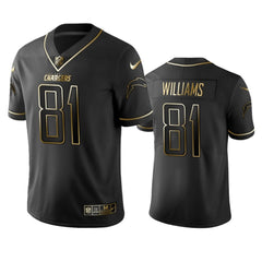 Men's Los Angeles Chargers #81 Mike Williams 2019 Black Gold Edition Stitched NFL Jersey 