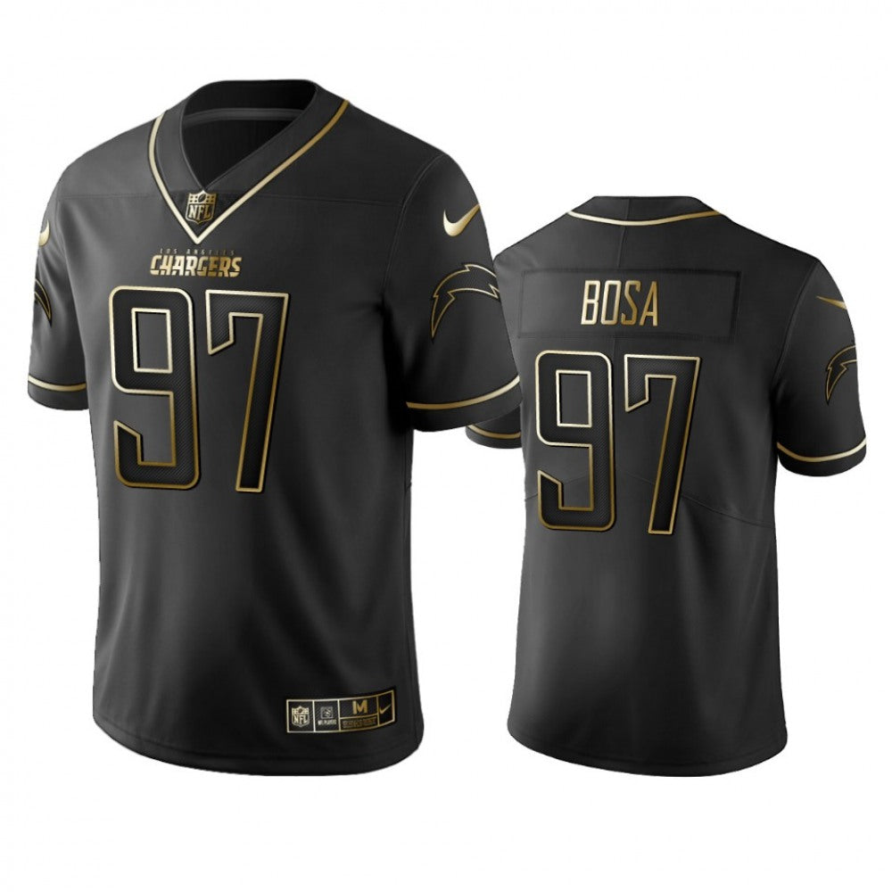 Men's Los Angeles Chargers #97 Joey Bosa 2019 Black Gold Edition Stitched NFL Jersey 