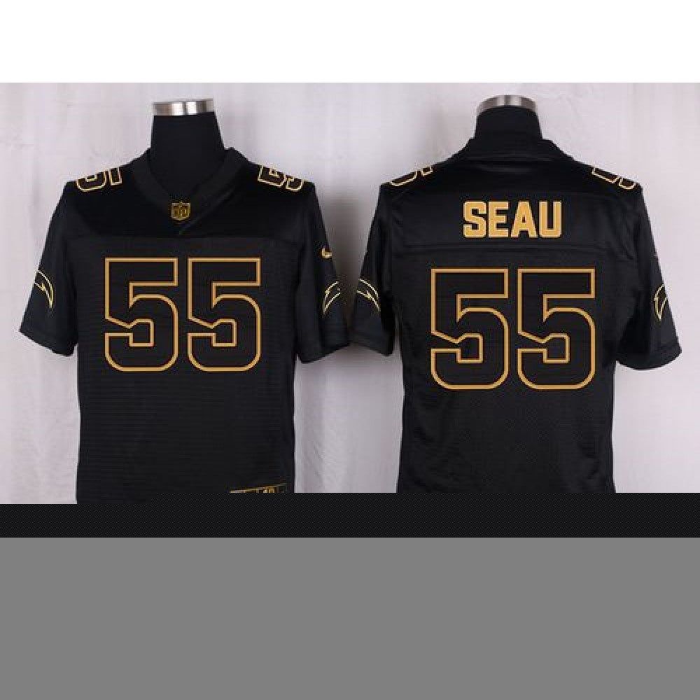 Chargers #55 Junior Seau Black Men's Stitched NFL Elite Pro Line Gold Collection Jersey 