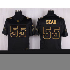 Chargers #55 Junior Seau Black Men's Stitched NFL Elite Pro Line Gold Collection Jersey 