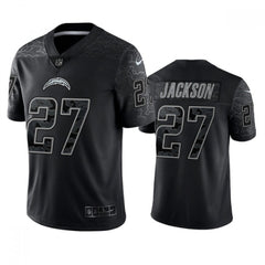 Men's Los Angeles Chargers #27 J.C. Jackson Black Reflective Limited Stitched Football Jersey 