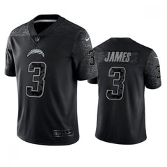 Men's Los Angeles Chargers #3 Derwin James Black Reflective Limited Stitched Football Jersey 