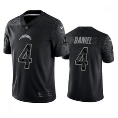 Men's Los Angeles Chargers #4 Chase Daniel Black Reflective Limited Stitched Football Jersey 