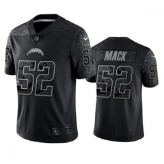 Men's Los Angeles Chargers #52 Khalil Mack Black Reflective Limited Stitched Football Jersey 