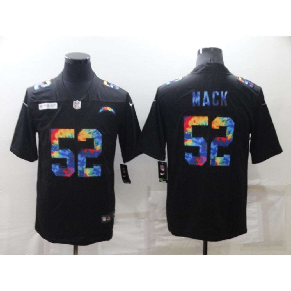 Men's Los Angeles Chargers #52 Khalil Mack Black Crucial Catch Limited Stitched Jersey 