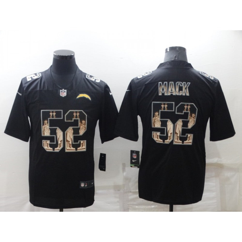 Men's Los Angeles Chargers #52 Khalil Mack Black Statue of Liberty Limited Stitched Jersey 