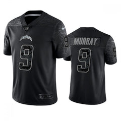 Men's Los Angeles Chargers #9 Kenneth Murray Black Reflective Limited Stitched Football Jersey 