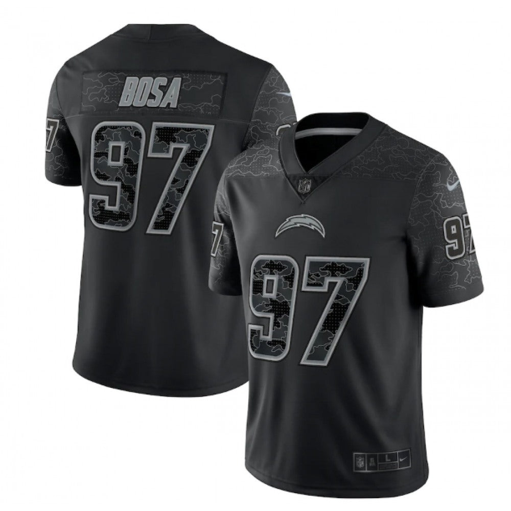 Men's Los Angeles Chargers #97 Joey Bosa Black Reflective Limited Stitched Football Jersey 