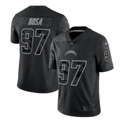 Men's Los Angeles Chargers #97 Joey Bosa Black Reflective Limited Stitched Football Jersey 