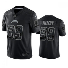 Men's Los Angeles Chargers #99 Jerry Tillery Black Reflective Limited Stitched Football Jersey 