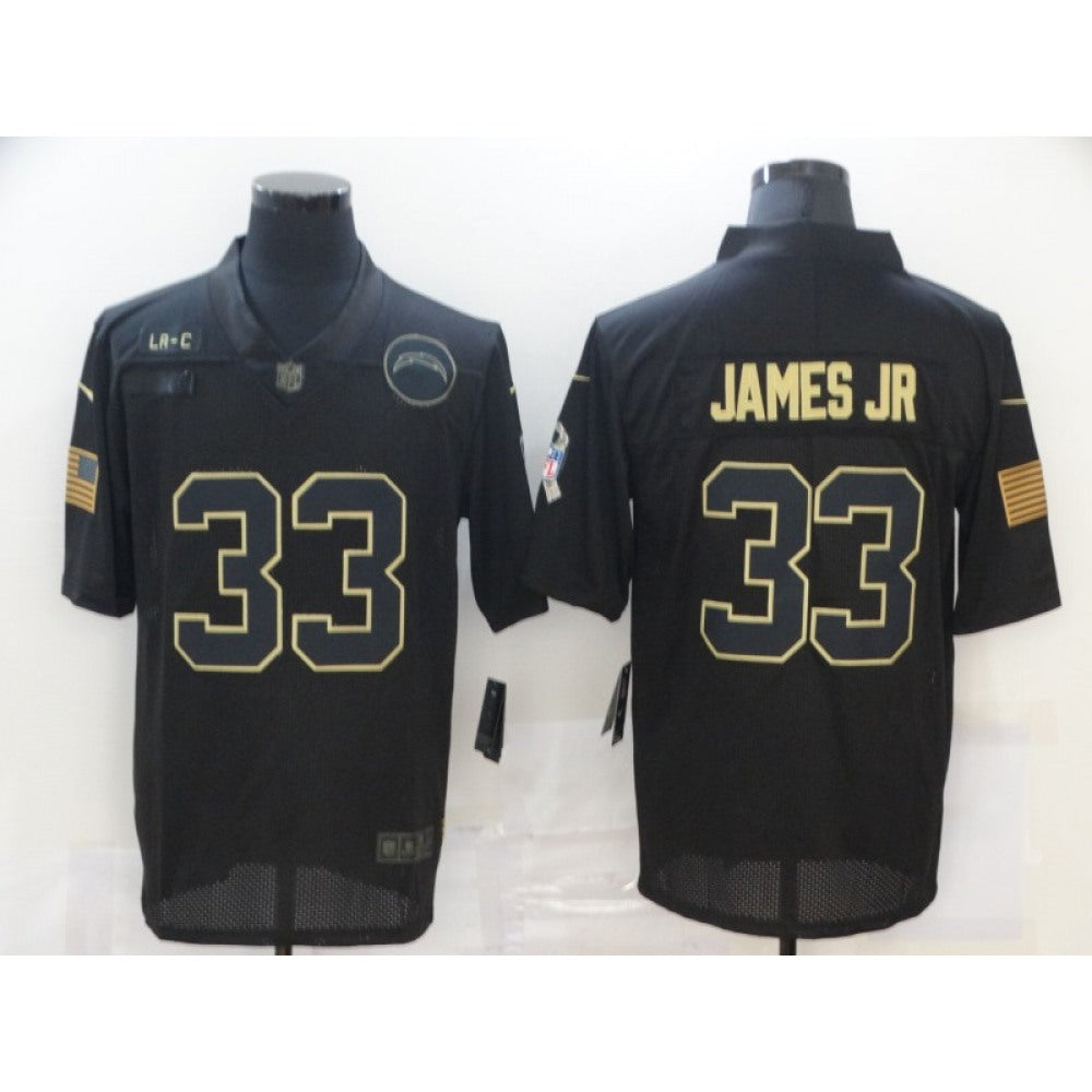 Men's Los Angeles Chargers #33 Derwin James JR 2020 Black Salute To Service Limited Stitched Jersey 