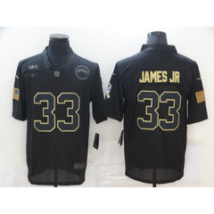 Men's Los Angeles Chargers #33 Derwin James JR 2020 Black Salute To Service Limited Stitched Jersey 