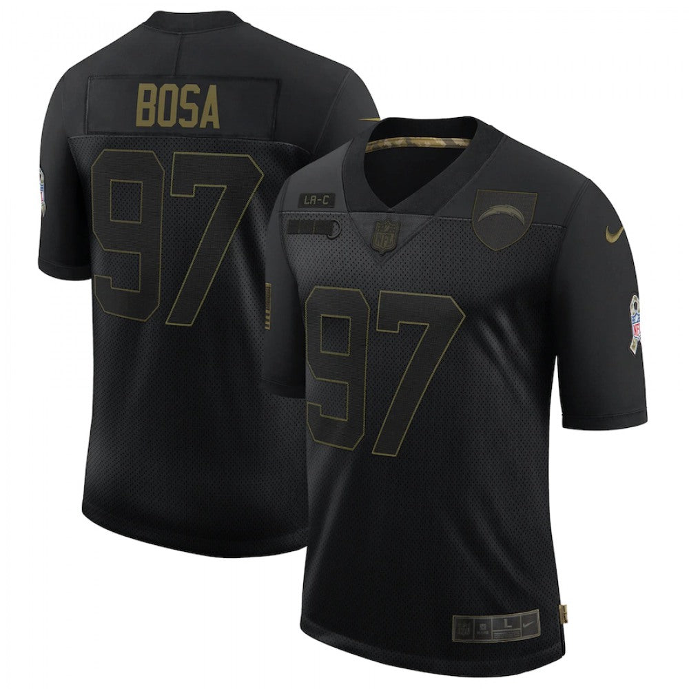 Men's Los Angeles Chargers #97 Joey Bosa 2020 Black Salute To Service Limited Stitched Jersey 
