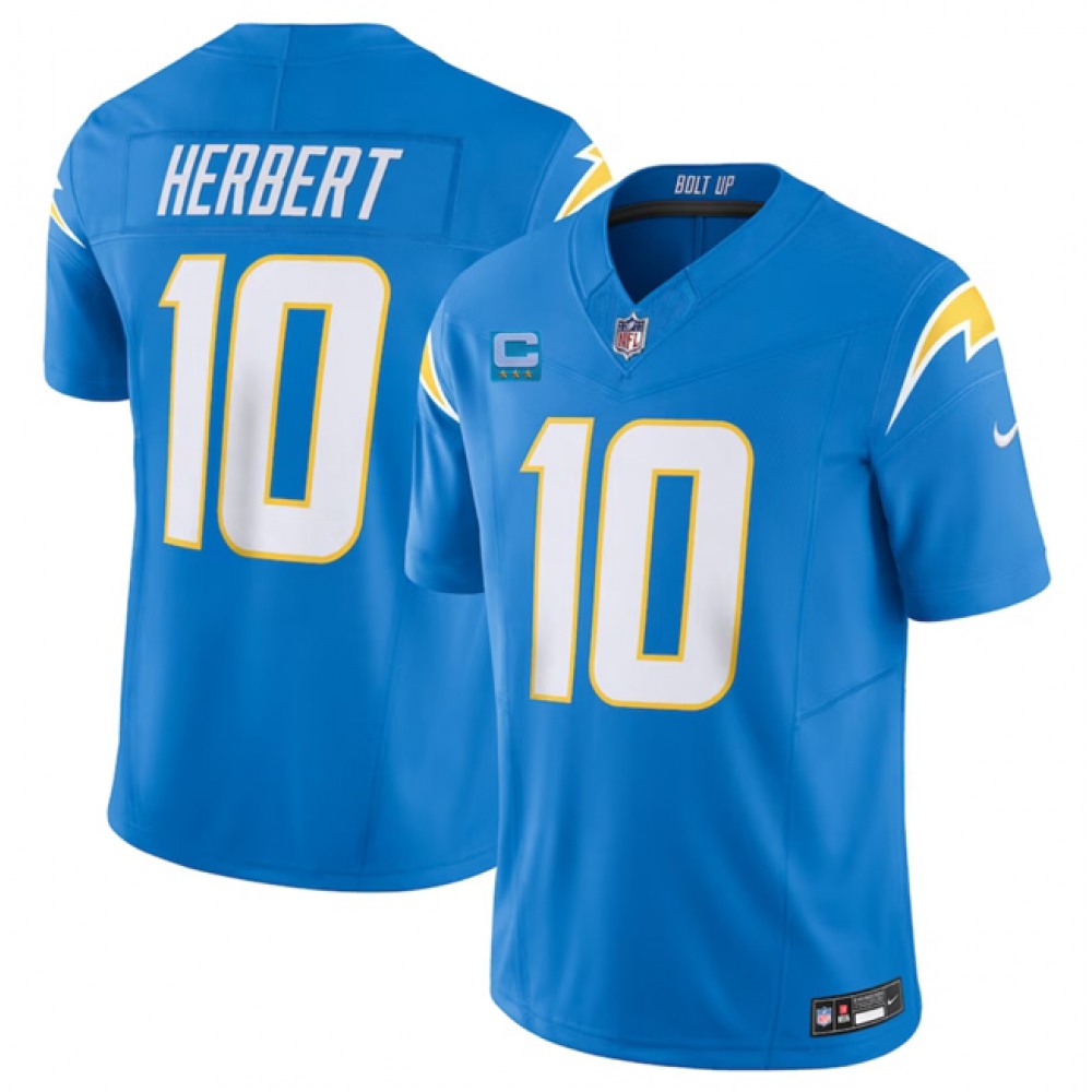 Men's Los Angeles Chargers #10 Justin Herbert Light Blue 2023 F.U.S.E. With 3-Star C Patch Vapor Untouchable Limited Stitched Jersey 