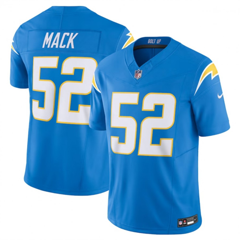 Men's Los Angeles Chargers #52 Khalil Mack Blue 2023 F.U.S.E. Vapor Untouchable Limited Stitched Jersey 