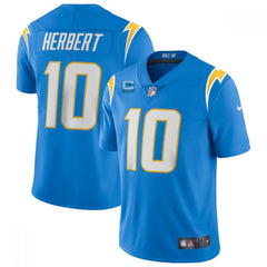 Men's Los Angeles Chargers #10 Justin Herbert 2022 Blue With 2-star C Patch Vapor Untouchable Limited Stitched Jersey 