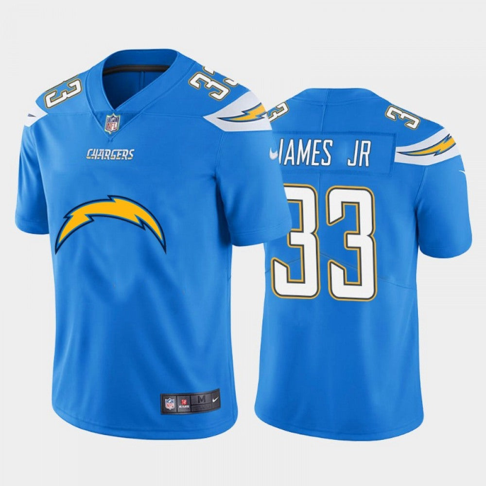 Men's Los Angeles Chargers #33 Derwin James JR Blue 2020 Team Big Logo Limited Stitched Jersey 