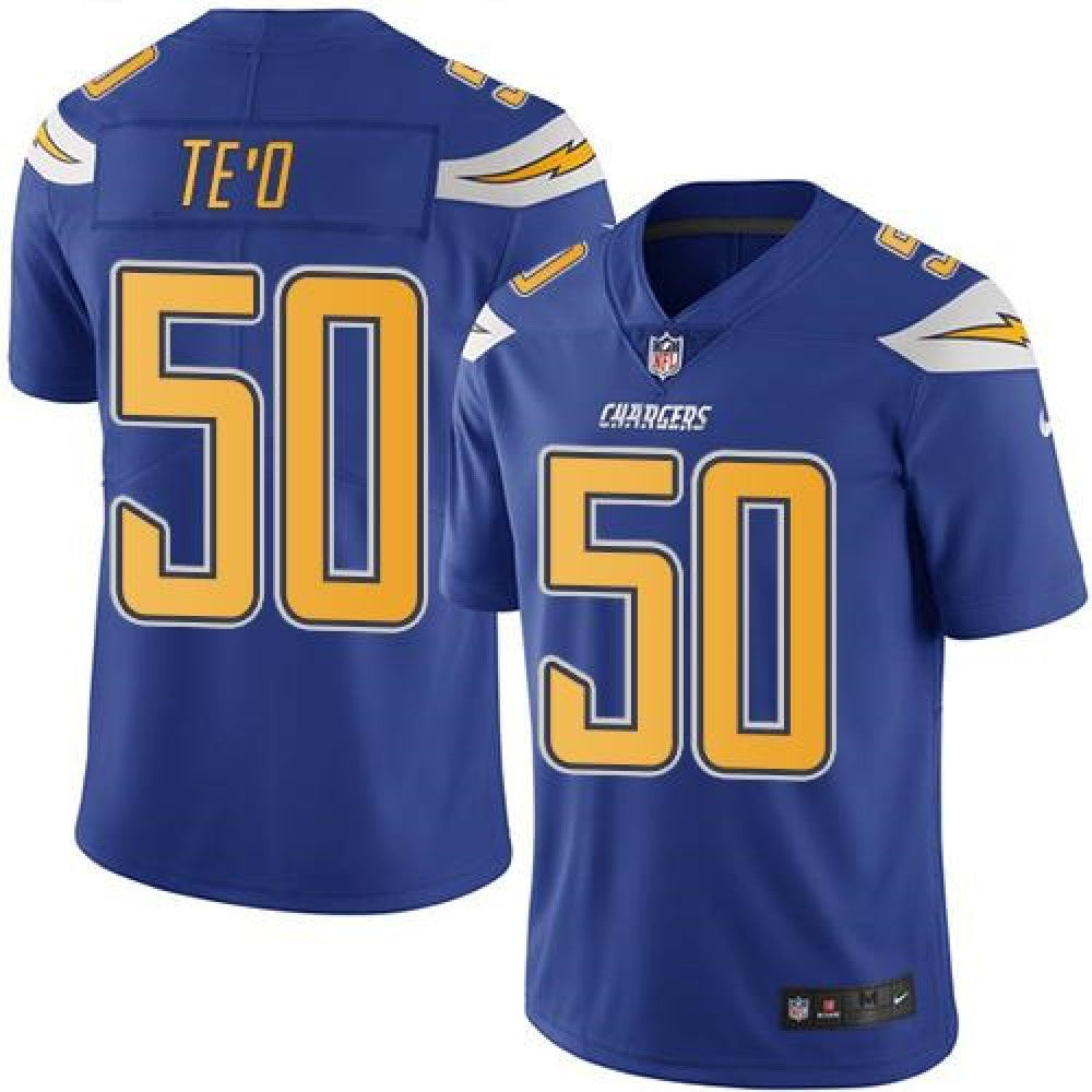 Chargers #50 Manti Te'o Electric Blue Men's Stitched NFL Limited Rush Jersey 