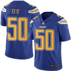 Chargers #50 Manti Te'o Electric Blue Men's Stitched NFL Limited Rush Jersey 