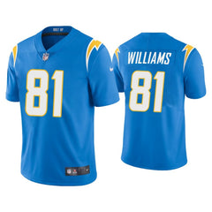 Men's Los Angeles Chargers #81 Mike Williams 2020 Blue Vapor Untouchable Limited Stitched Jersey 