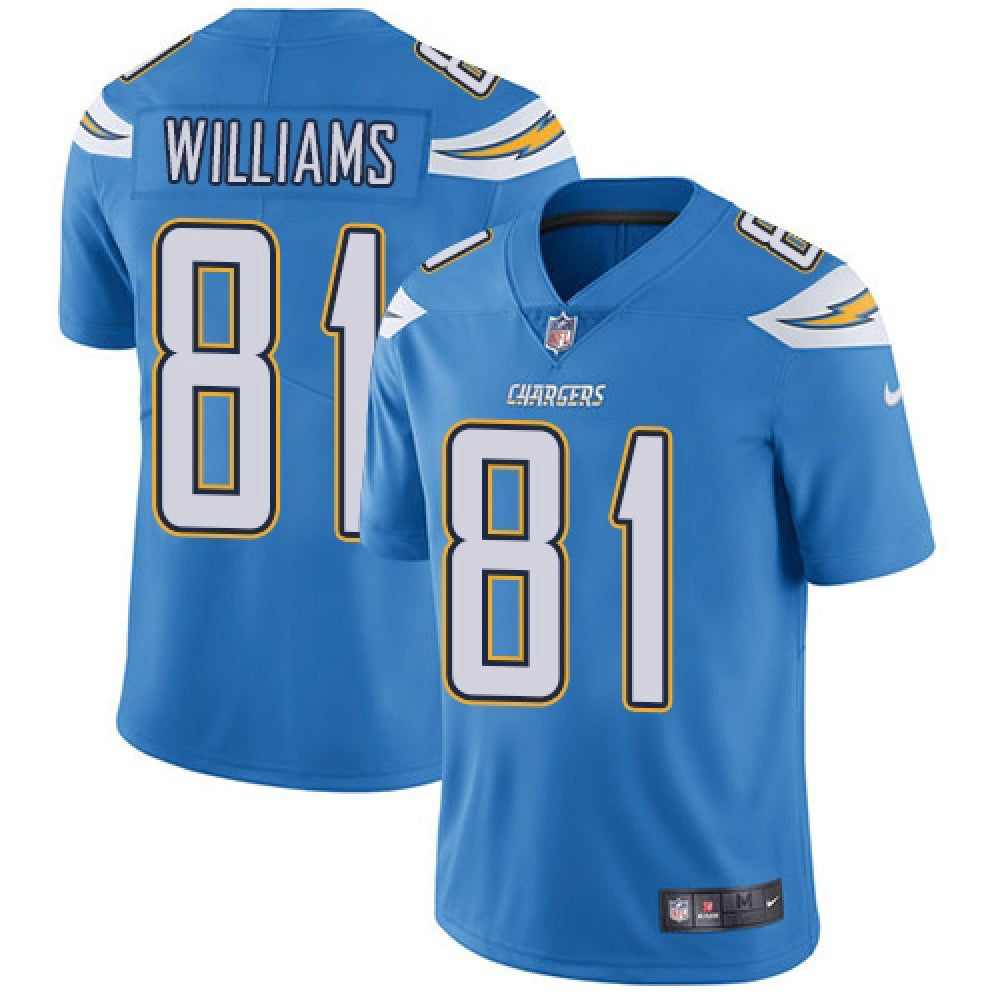 Men's Los Angeles Chargers #81 Mike Williams Electric Blue Vapor Untouchable Limited Stitched NFL Jersey 