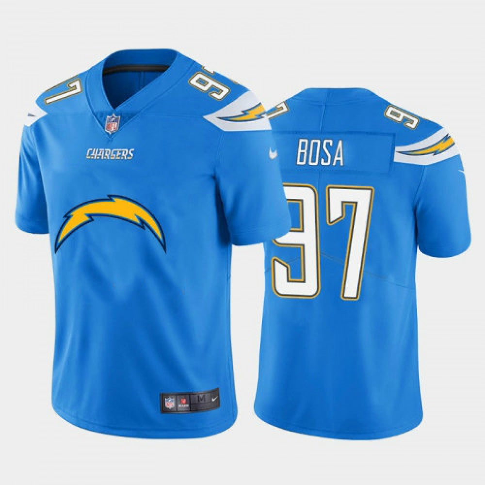 Men's Los Angeles Chargers #97 Joey Bosa Blue 2020 Team Big Logo Limited Stitched Jersey 