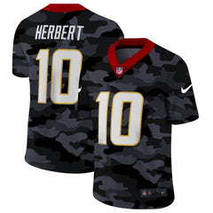 Men's Los Angeles Chargers #10 Justin Herbert Camo Limited Stitched Jersey 