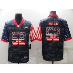 Men's Los Angeles Chargers #52 Khalil Mack Camo USA Flag Limited Stitched Jersey 