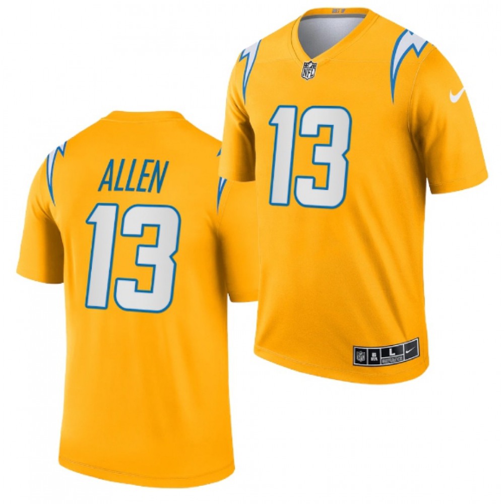Men's Los Angeles Chargers #13 Keenan Allen Gold Inverted Legend Stitched Football Jersey 