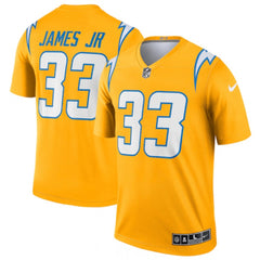 Men's Los Angeles Chargers #33 Derwin James Jr. Gold Inverted Legend Stitched Football Jersey 