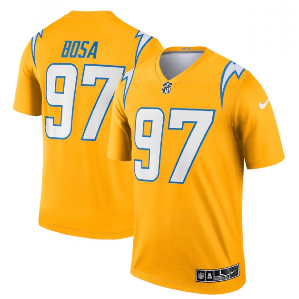 Men's Los Angeles Chargers #97 Joey Bosa Gold Inverted Legend Stitched Football Jersey 