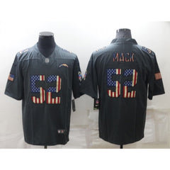 Men's Los Angeles Chargers #52 Khalil Mack Grey Salute To Service USA Flag Stitched Jersey 