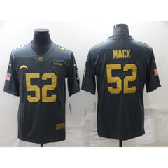 Men's Los Angeles Chargers #52 Khalil Mack Grey/Gold Salute To Service Limited Stitched Jersey 