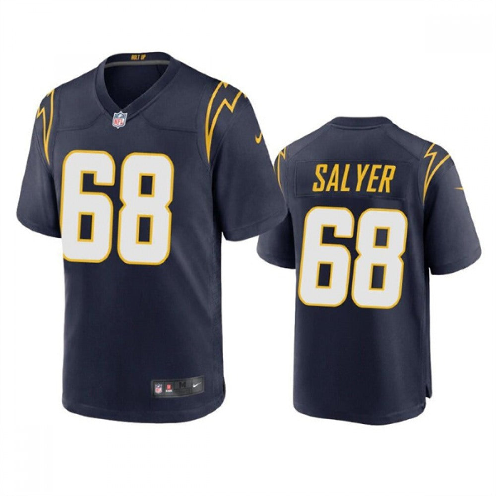 Men's Los Angeles Chargers #68 Jamaree Salyer Navy Stitched Jersey 