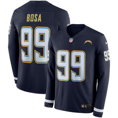 Men's Los Angeles Chargers #99 Joey Bosa Navy Therma Long Sleeve Stitched NFL Jersey 