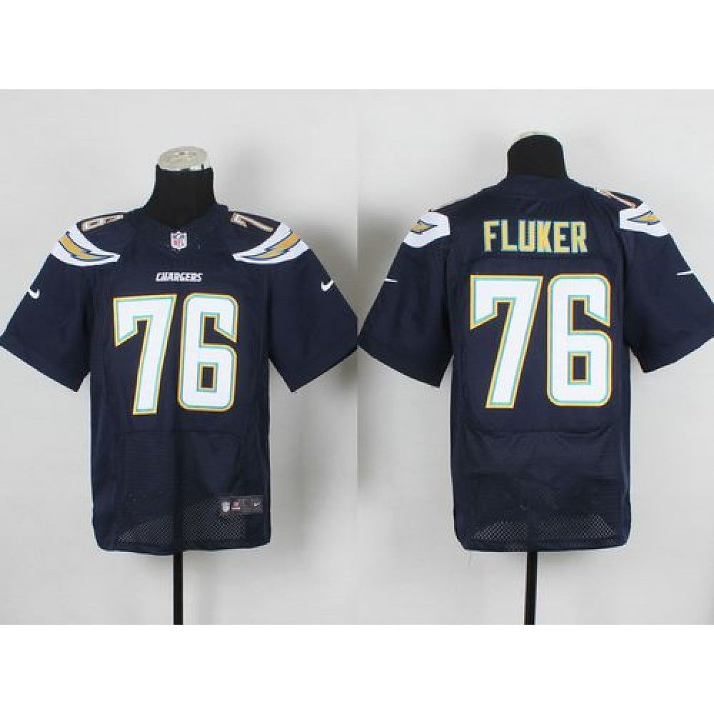 Chargers #76 D.J. Fluker Navy Blue Team Color Men's Stitched NFL New Elite Jersey 