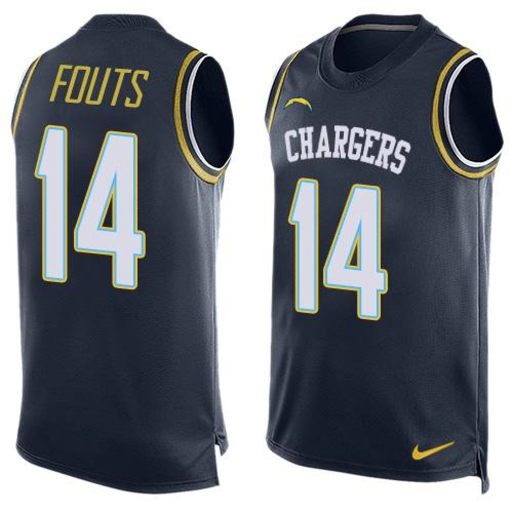 Chargers #14 Dan Fouts Navy Blue Team Color Men's Stitched NFL Limited Tank Top Jersey 