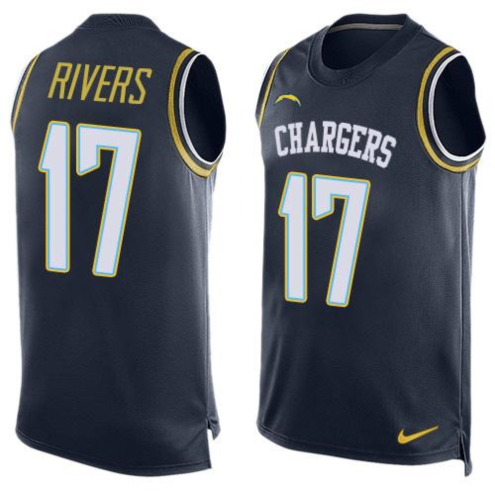 Chargers #17 Philip Rivers Navy Blue Team Color Men's Stitched NFL Limited Tank Top Jersey 