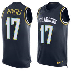Chargers #17 Philip Rivers Navy Blue Team Color Men's Stitched NFL Limited Tank Top Jersey 