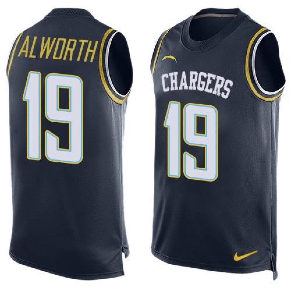 Chargers #19 Lance Alworth Navy Blue Team Color Men's Stitched NFL Limited Tank Top Jersey 