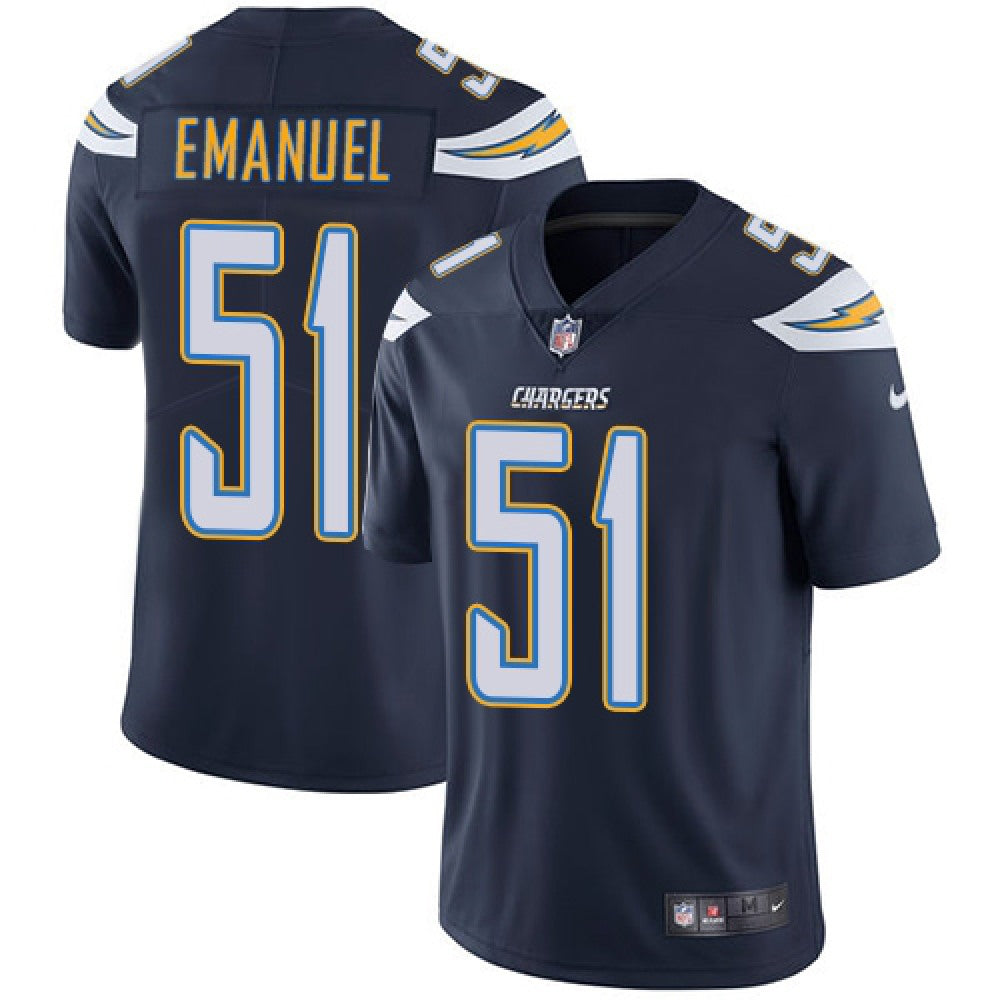 Men's Los Angeles Chargers #51 Kyle Emanuel Navy Blue Vapor Untouchable Limited Stitched NFL Jersey 