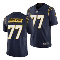Men's Los Angeles Chargers #77 Zion Johnson Navy Vapor Untouchable Limited Stitched Jersey 