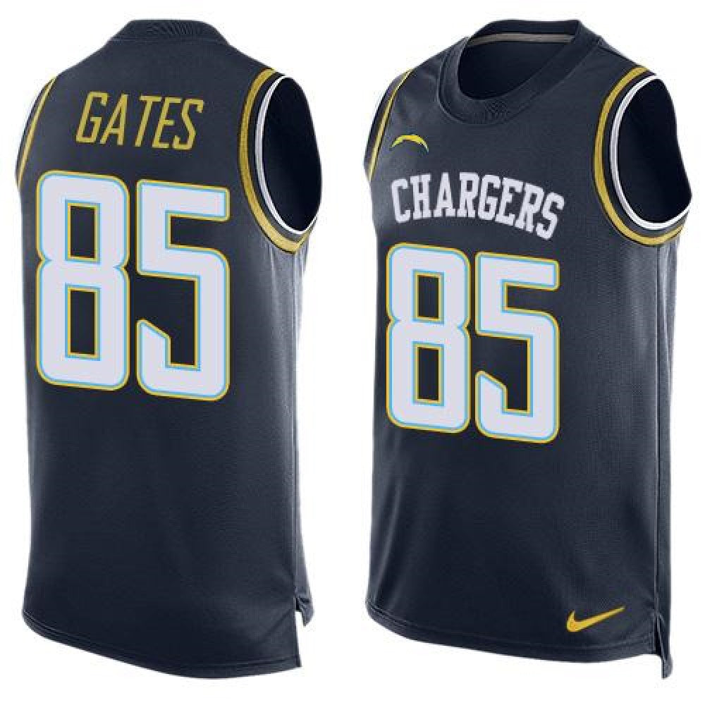 Chargers #85 Antonio Gates Navy Blue Team Color Men's Stitched NFL Limited Tank Top Jersey 