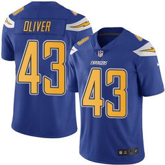 Chargers #43 Branden Oliver Electric Blue Men's Stitched NFL Limited Rush Jersey 