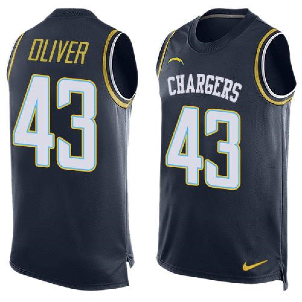 Chargers #43 Branden Oliver Navy Blue Team Color Men's Stitched NFL Limited Tank Top Jersey 