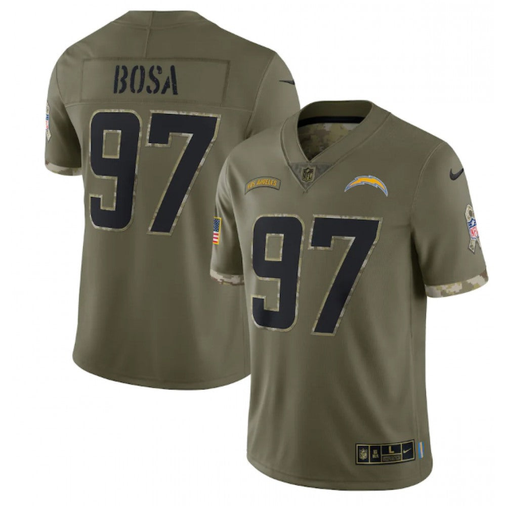 Men's Los Angeles Chargers #97 Joey Bosa Olive 2022 Salute To Service Limited Stitched Jersey 
